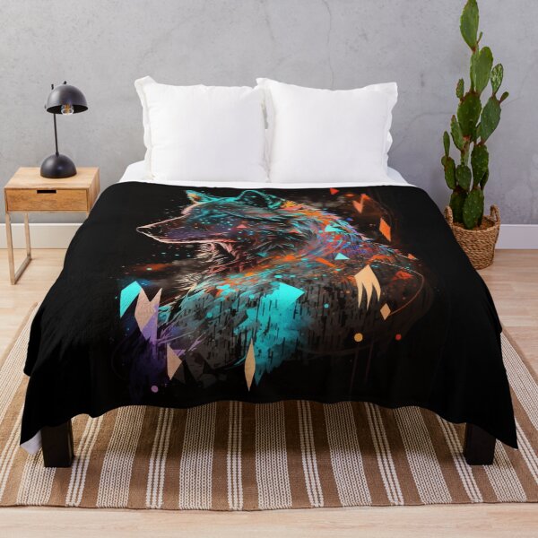 Item preview, Fantasy Geometric Wolf art designed and sold by Visual-wallart.