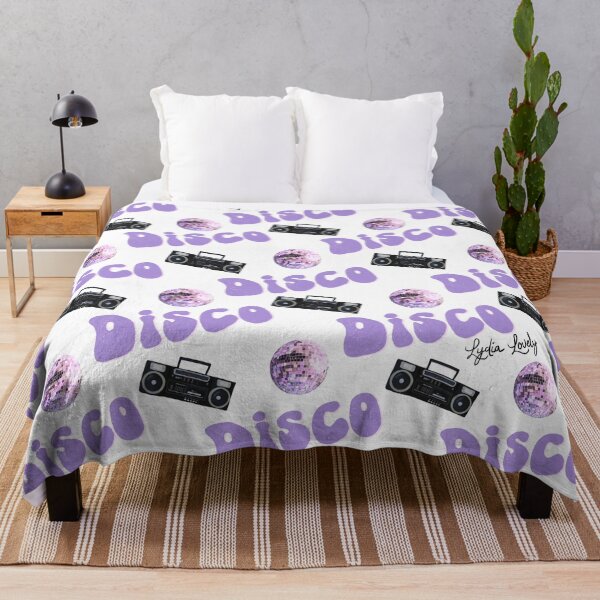 Item preview, Disco balls and boombox pattern pastel pink- white background designed and sold by Studio Lydia Lovely.