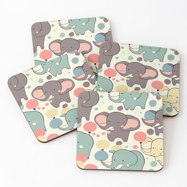 Item preview, Cute pattern of colored elephants designed and sold by CutePatternsRB.