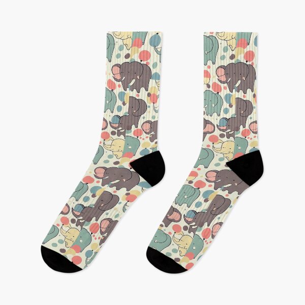 Item preview, Cute pattern of colored elephants designed and sold by CutePatternsRB.