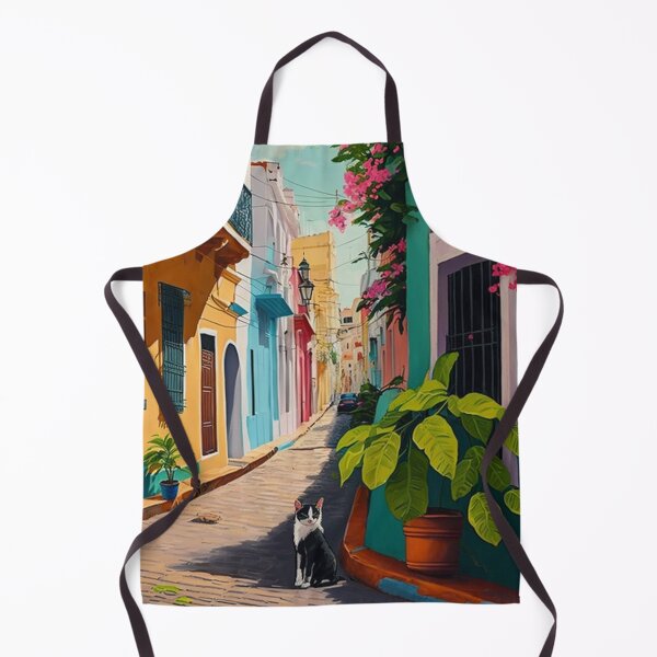 Item preview, Viejo San Juan Colorful Homes, Plants and Cats designed and sold by TheJadeCat.