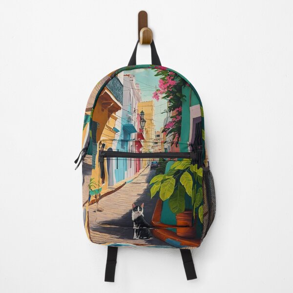 Item preview, Viejo San Juan Colorful Homes, Plants and Cats designed and sold by TheJadeCat.