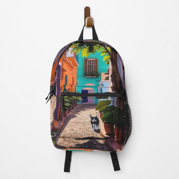 Item preview, Old San Juan Colorful Homes, Plants and Cats designed and sold by TheJadeCat.