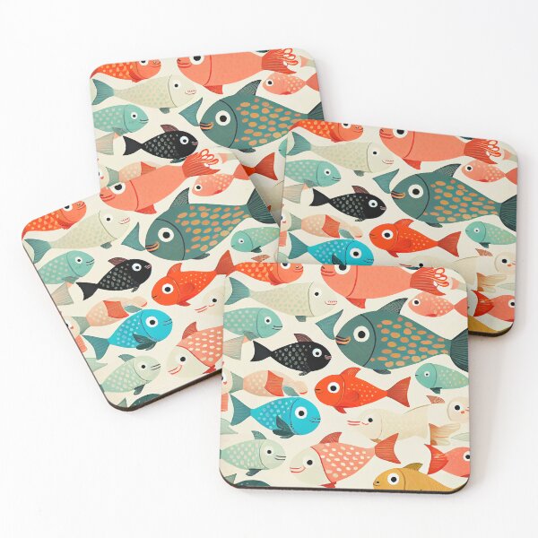 Item preview, Cute colorful fish pattern designed and sold by CutePatternsRB.