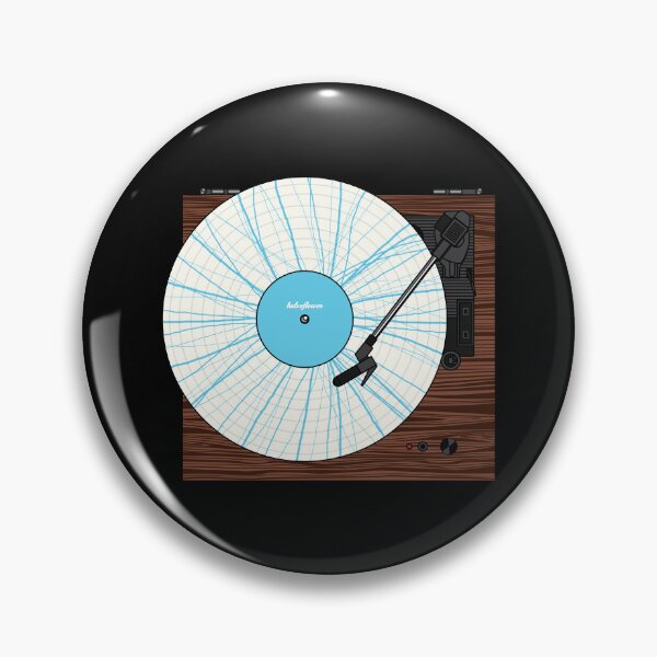 Item preview, Record Player - Blue Wavy Lines Pattern Vinyl designed and sold by halveflower.