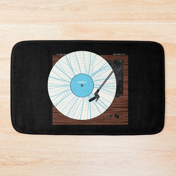 Item preview, Record Player - Blue Wavy Lines Pattern Vinyl designed and sold by halveflower.