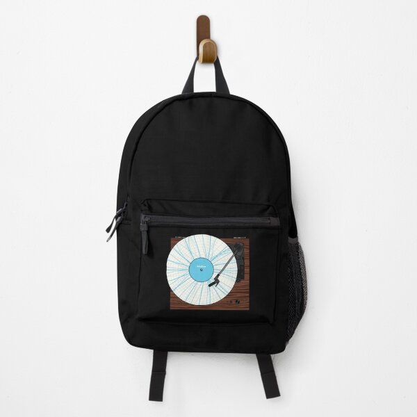 Item preview, Record Player - Blue Wavy Lines Pattern Vinyl designed and sold by halveflower.