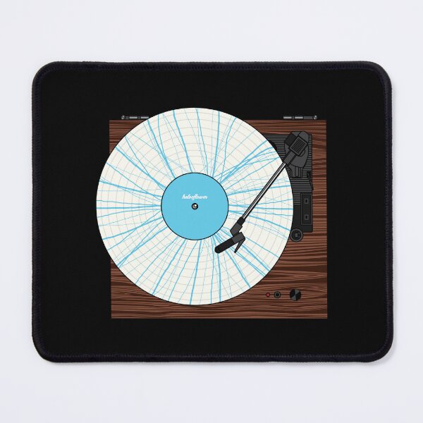 Item preview, Record Player - Blue Wavy Lines Pattern Vinyl designed and sold by halveflower.