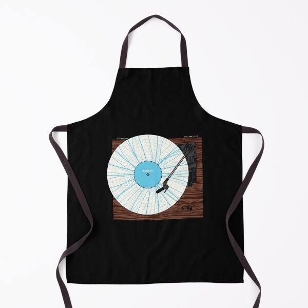 Item preview, Record Player - Blue Wavy Lines Pattern Vinyl designed and sold by halveflower.