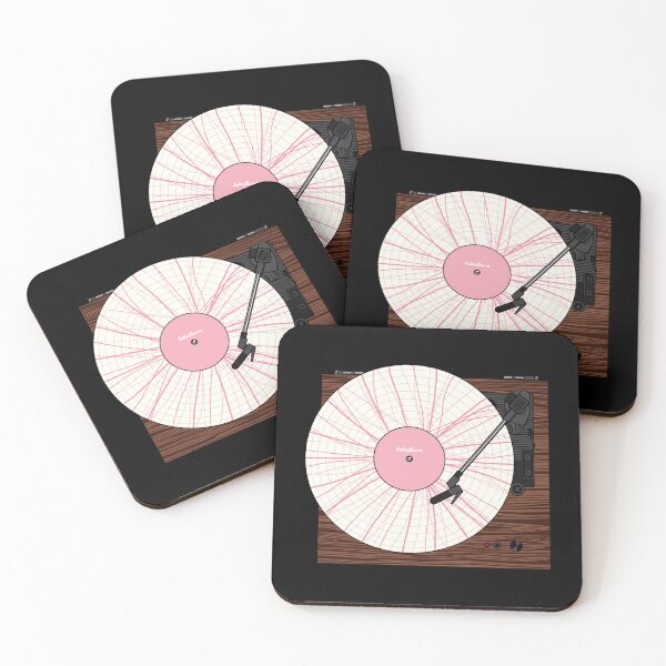 Item preview, Record Player - Pink Wavy Lines Pattern Vinyl designed and sold by halveflower.