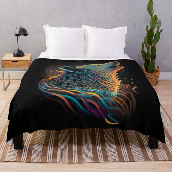 Item preview, Fantasy Howling Wolf Abstract art designed and sold by Visual-wallart.