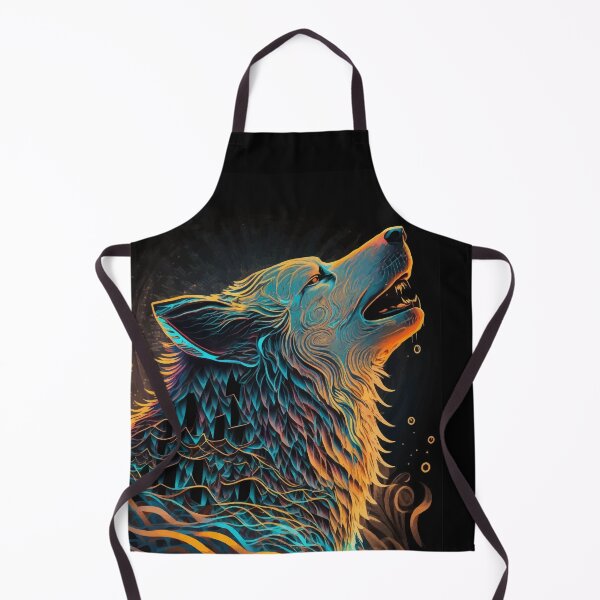 Item preview, Fantasy Howling Wolf Abstract art designed and sold by Visual-wallart.