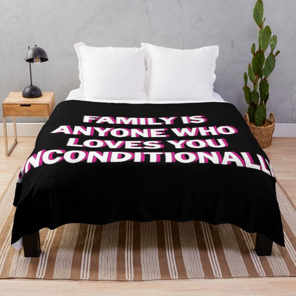 Item preview, family is anyone who loves you unconditionally | 26 designed and sold by Lets Be Positive (5.0) ⭐⭐⭐⭐⭐.
