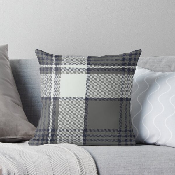 Aperçu de l'œuvre Couette à carreaux tartan noir et gris | Design à rayures moderne et unique créée et vendue par TheWalnut.