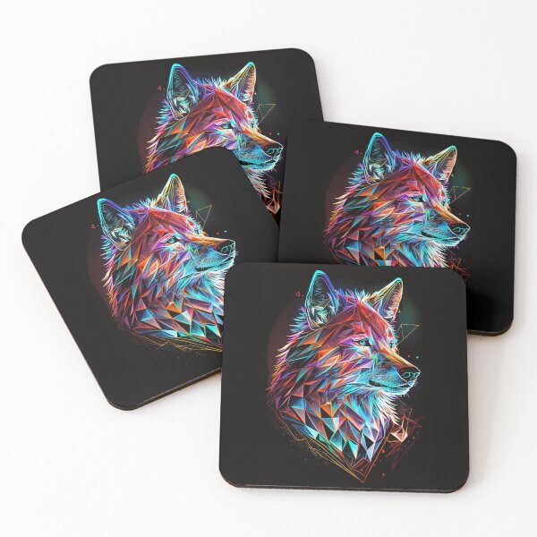 Item preview, Fantasy Geometric Wolf Abstract Art designed and sold by Visual-wallart.