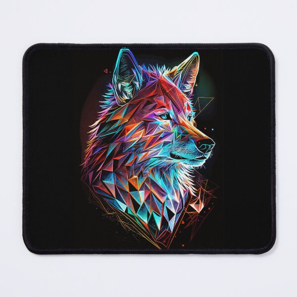 Item preview, Fantasy Geometric Wolf Abstract Art designed and sold by Visual-wallart.