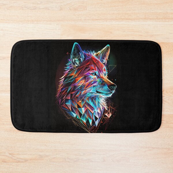 Item preview, Fantasy Geometric Wolf Abstract Art designed and sold by Visual-wallart.