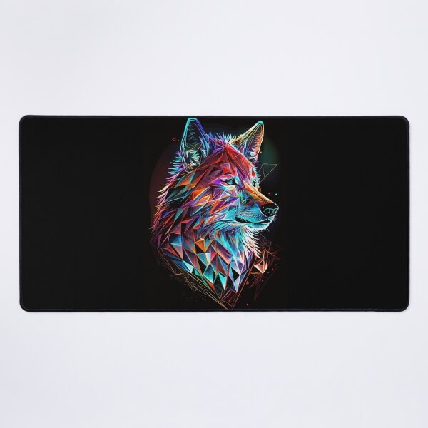 Item preview, Fantasy Geometric Wolf Abstract Art designed and sold by Visual-wallart.