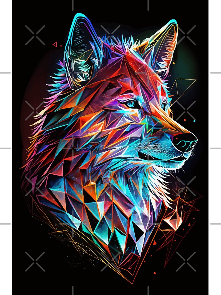 Camiseta para niños «Fantasía geométrica lobo arte abstracto» de  Visual-wallart | Redbubble