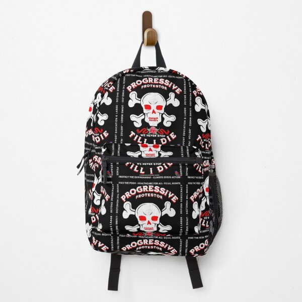 Item preview, PMD00426 Progressive Movement Designs Protestor Till I Die distressed Skull Style for Progressives and Democrats with 12 goals  designed and sold by ProgressiveLeft.