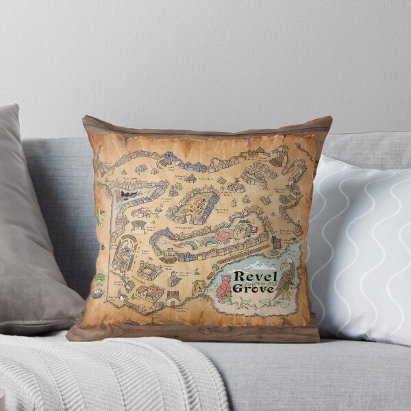 Map of Revel Grove - 1536 part I Throw Pillow