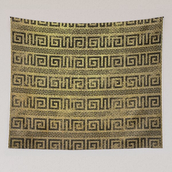 Item preview, Vintage Gold  Greek Meander Pattern  designed and sold by k9printart.