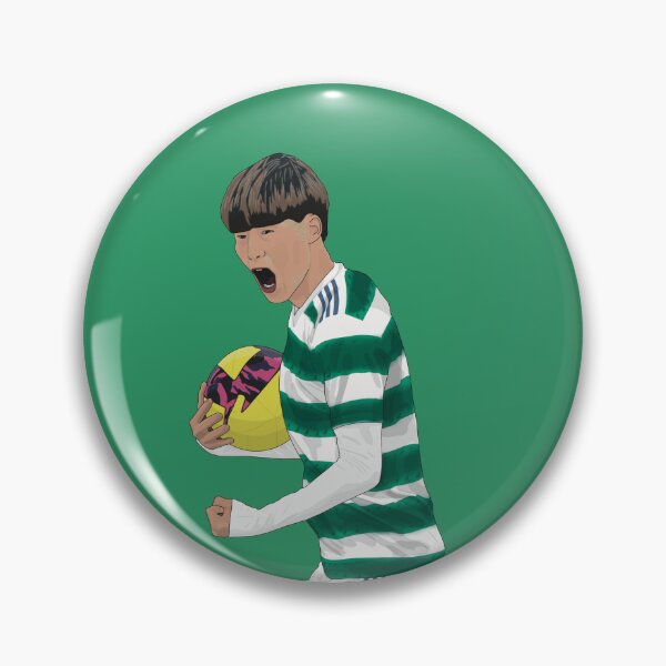 Item preview, Kyogo Furuhashi celebrating with the ball after scoring the equaliser at ibrox designed and sold by wdart.
