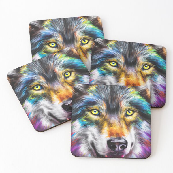Item preview, Colourful Wolf Art design. Colourful Wolf Art. Artic Wolf Art. Artic Wolf designed and sold by Doggymadness.