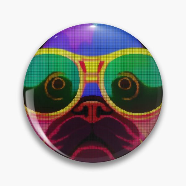 Artikelvorschau, Neon Colorful Abstract Pug 8-bit Pixel Art entworfen und verkauft von PixelDripped.