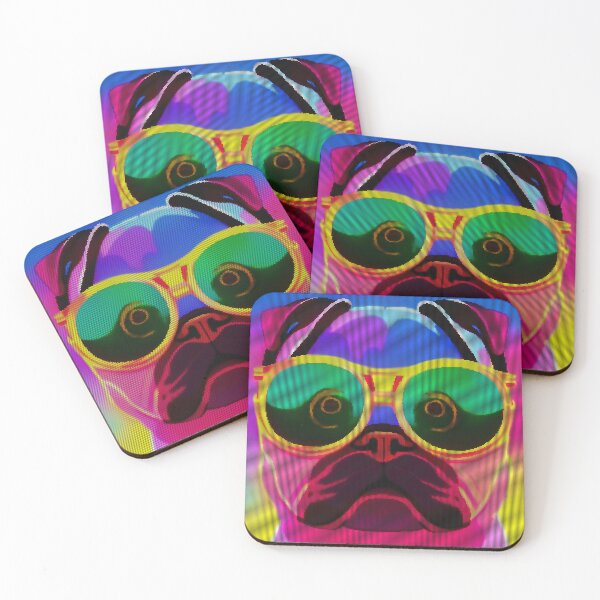 Item preview, Neon Colorful Abstract Pug 8-bit Pixel Art designed and sold by PixelDripped.