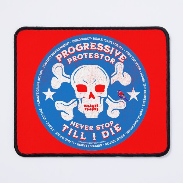 Item preview, PMD00427 Progressive Movement Designs Protestor distressed Skull Style for Progressives or democrats or Bernie Sanders supporters with goals designed and sold by ProgressiveLeft.