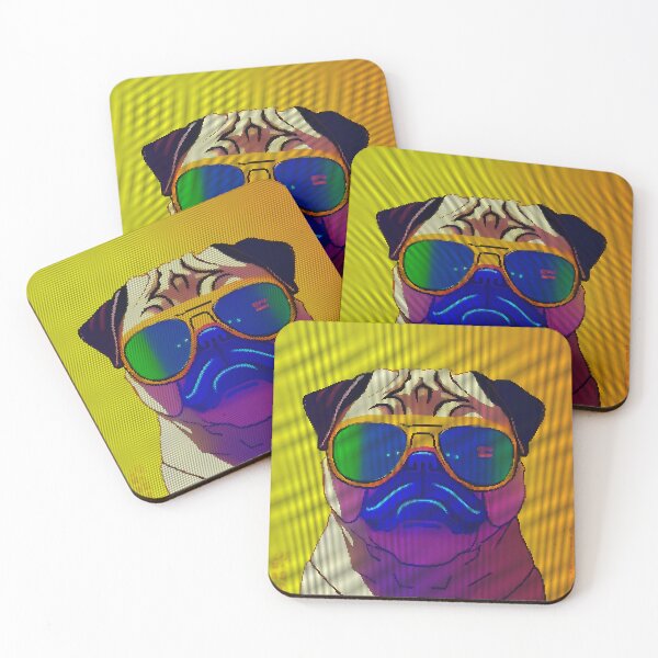Item preview, Neon Colorful Abstract Pug 8-bit Pixel Art designed and sold by PixelDripped.