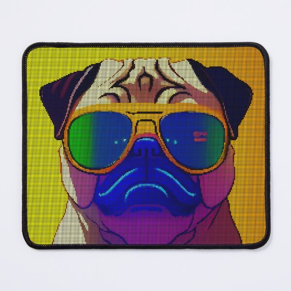 Item preview, Neon Colorful Abstract Pug 8-bit Pixel Art designed and sold by PixelDripped.