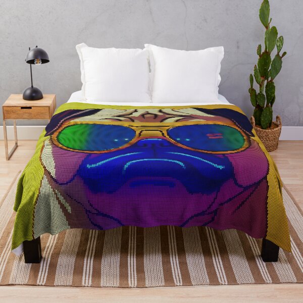 Item preview, Neon Colorful Abstract Pug 8-bit Pixel Art designed and sold by PixelDripped.
