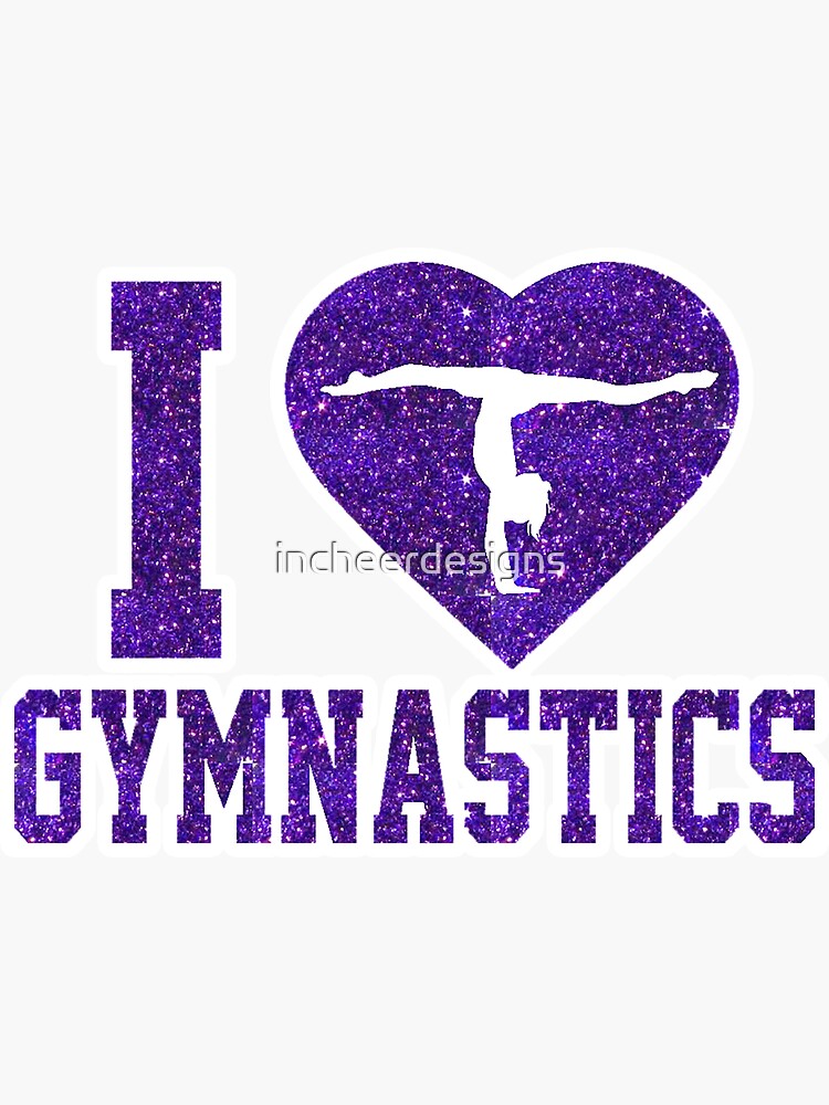 Love Gymnastics Glitter Cheerleader Sticker For Sale By Incheerdesigns Redbubble 9469