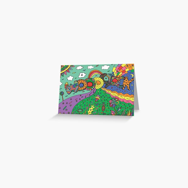 Graphic image with woodstock word Greeting Card