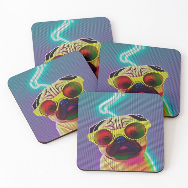 Item preview, Neon Colorful Abstract Pug 8-bit Pixel Art designed and sold by PixelDripped.