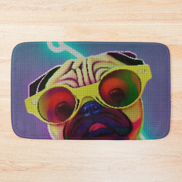 Item preview, Neon Colorful Abstract Pug 8-bit Pixel Art designed and sold by PixelDripped.