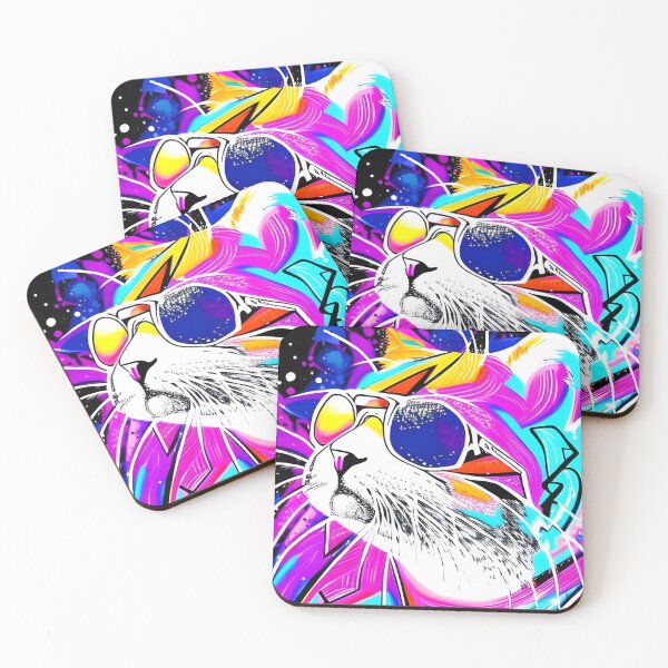 Item preview, Colorful graffiti - cat with sunglasses designed and sold by Dalive.