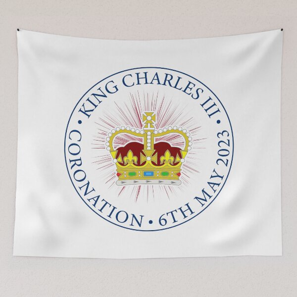 Item preview, Circle lettering, Charles III coronation 6th May 2023. Crown in red thin rays designed and sold by GAleksS.