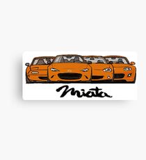 MX5 Miata Generations Orange T-Shirt Canvas Print