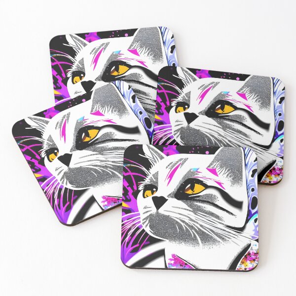 Item preview, Proud silver-grey cat with golden eyes designed and sold by Dalive.