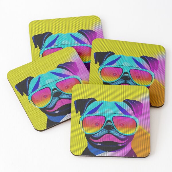 Item preview, Neon Colorful Abstract Pug 8-bit Pixel Art designed and sold by PixelDripped.