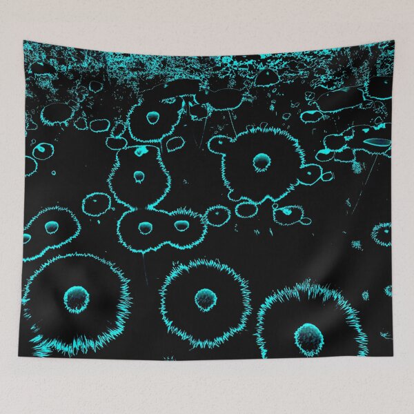 Item preview, Glowing Turquoise Abstract Dandelions designed and sold by asurtiumgreen.
