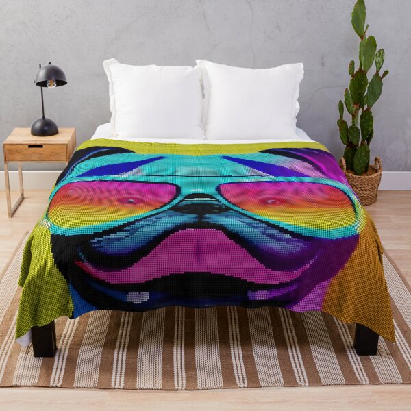 Item preview, Neon Colorful Abstract Pug 8-bit Pixel Art designed and sold by PixelDripped.