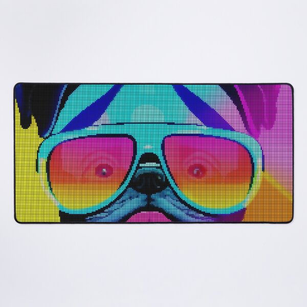 Item preview, Neon Colorful Abstract Pug 8-bit Pixel Art designed and sold by PixelDripped.