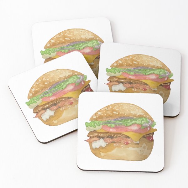 Item preview, Watercolor hamburger, white background  designed and sold by altairaleon.