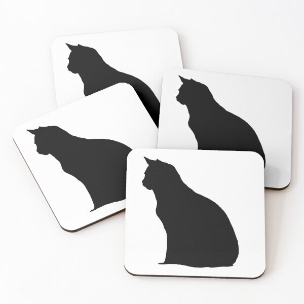 Item preview, Black cat silhouette on white background designed and sold by NorthViewArt.