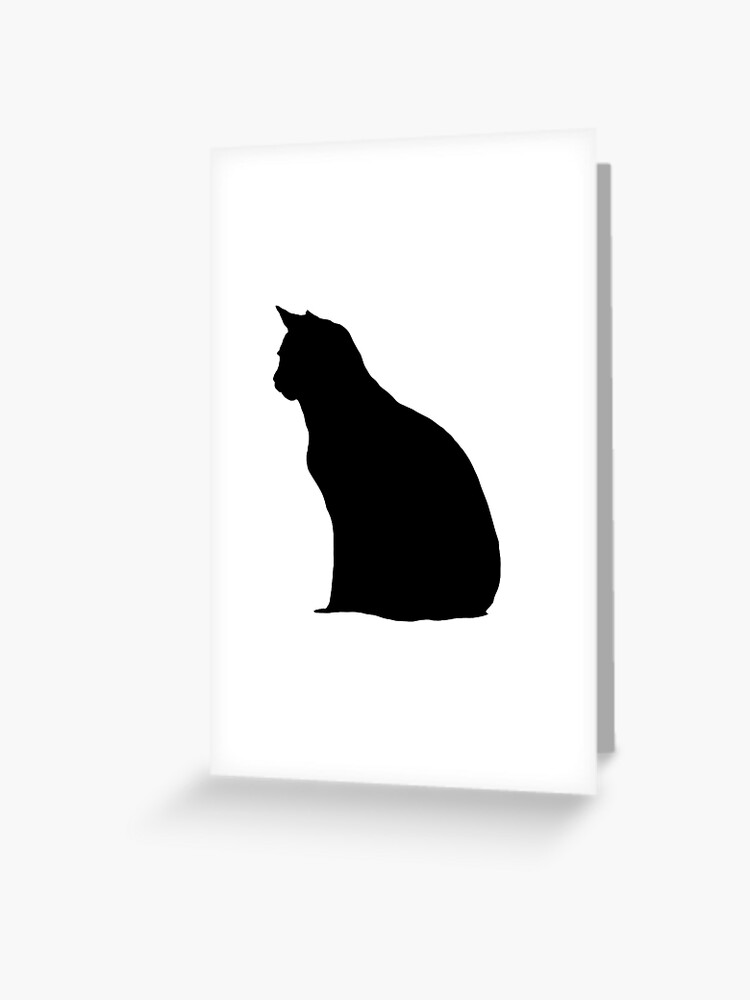 Carte de v ux for Sale avec l uvre Silhouette de chat noir sur