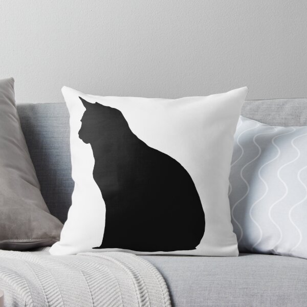 Item preview, Black cat silhouette on white background designed and sold by NorthViewArt.